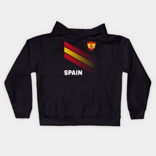 Vintage Spain Sunflower Flag Spain Soccer Lover Kids Hoodie